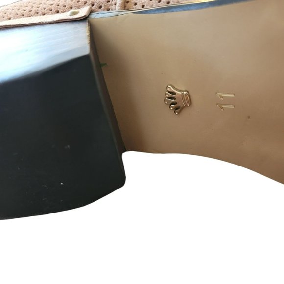 Nina Originals Tan Ankle Boot Perforated Stacked Heel Woman's Size 11 JJ3045 - Picture 10 of 13